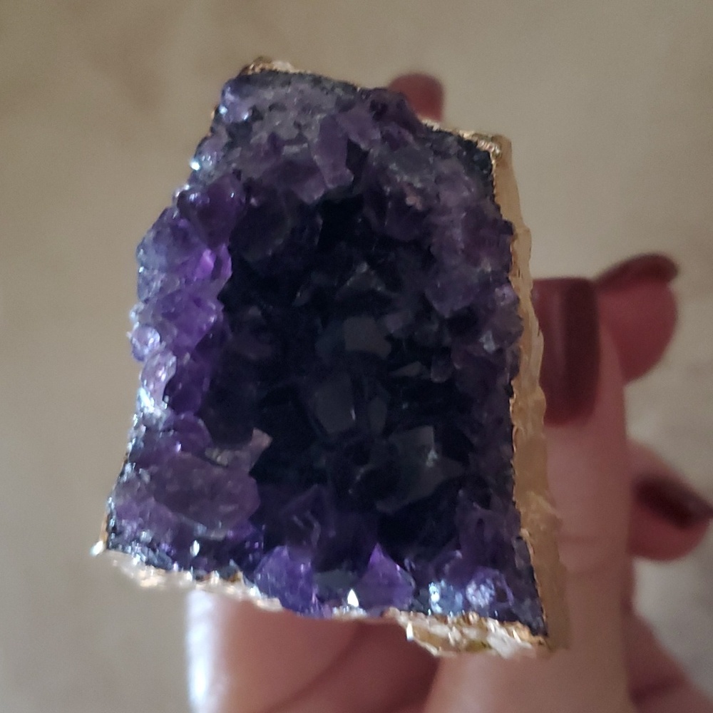 Genuine Amethyst Crystal Bottle Stopper nwot